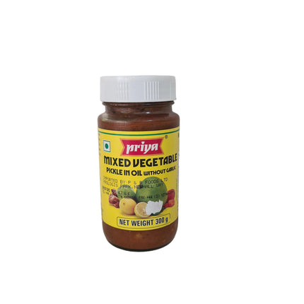 Priya Mixed Vegetable Pickle In Oil Without Garlic 300g