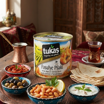 Tukas Fasulye Pilaki 400 g – Weiße Bohnen in Tomatensauce