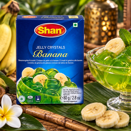 Shan Banana Jelly Crystals – Bananen-Gelee 80 g