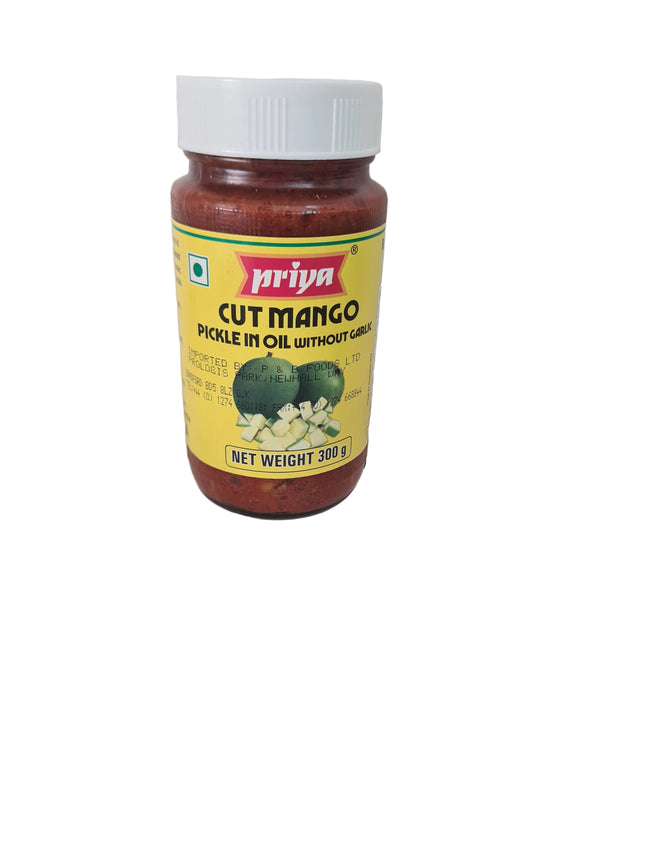 Priya Cut Mango Pickle in Oil Without Garlic 300g